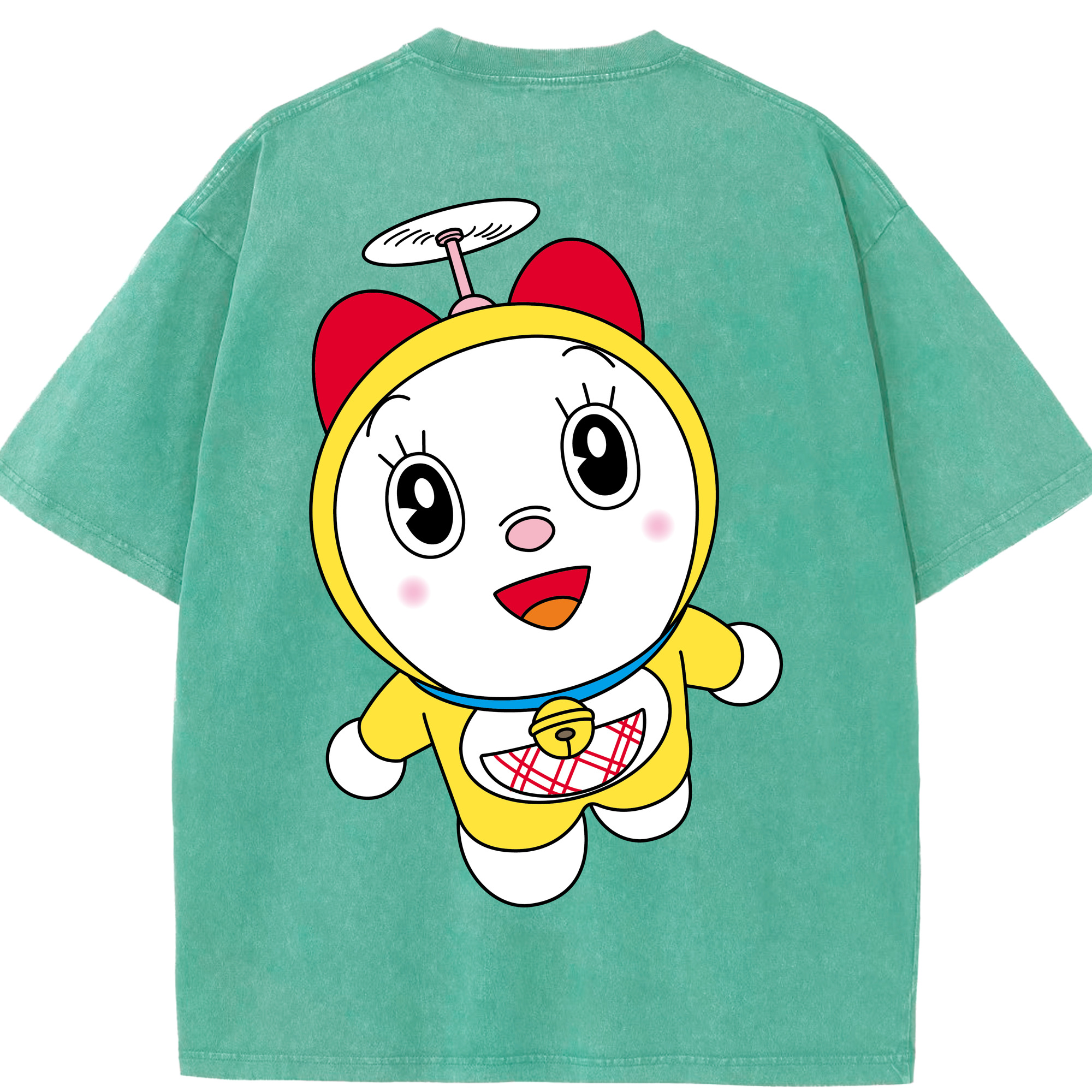 （画像用） ドラえもん ドラミ Doraemon Dorami 綿100% ヴィンテージ風 半袖Tシャツ（背面プリント）